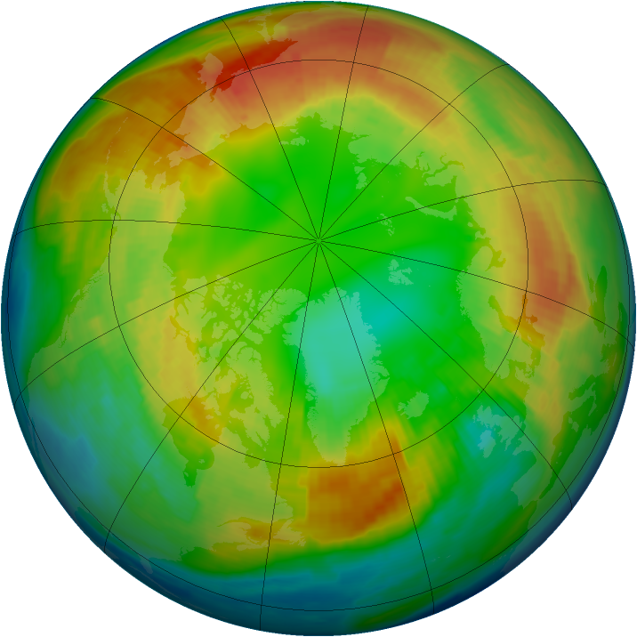Arctic ozone map for 17 February 1997